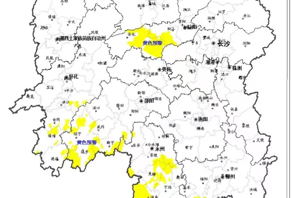 受降雨影响，湘西南、湘中、湘南部分区域发生突发性地质灾害风险较大