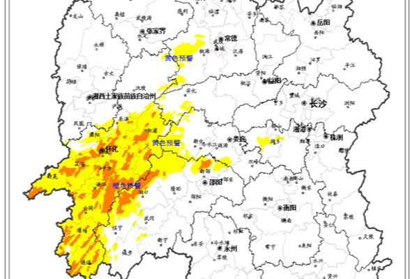 地灾橙色、黄色预警 怀化邵阳等地注意防范