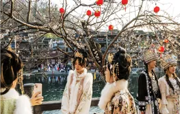 凤凰古城的早樱开了，还有超多民俗表演