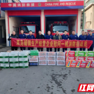 灰汤站迎接双凫铺政府慰问