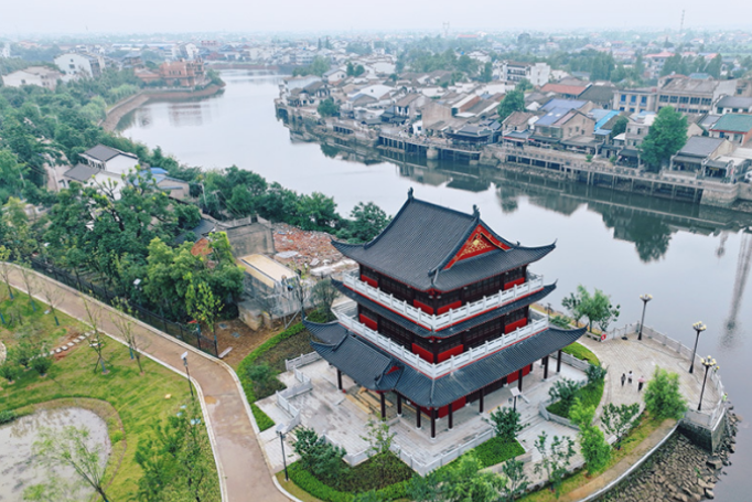 Jinggang Ancient Town Adds New Antique Pavilion