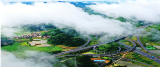 Clouds Drift Over Expressways After Rainfall