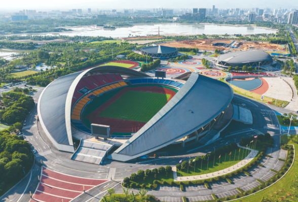 杭州亚运会|景观临设主打“低碳可循环”——探访金华市体育中心