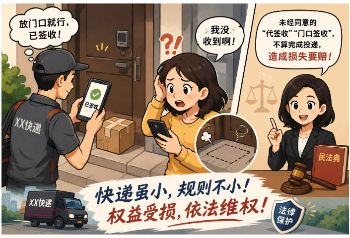 热搜里的民法典｜快递放家门口后丢失，算“签收”吗？