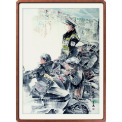 【美术类三等奖】《路口》 祁东县司法局 周大喜