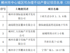 郴州市中心城区新增可办证项目名单（2023年第2期）