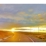 新疆沙湾：晚霞映天际 美不胜收