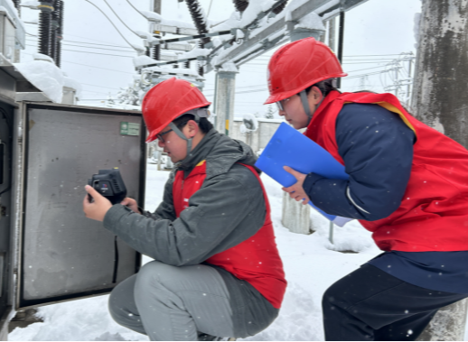 国网娄底变电检修公司：“冰”来将挡 踏雪特巡保供电