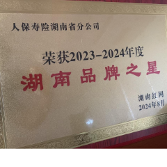 湖南人保寿险荣获“湖南品牌之星”