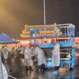 星邦智能高空作业平台助力阅兵 完成观礼台外围墙体喷漆任务