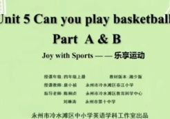 永州市第二十中学——Unit 5 Can you play basketball？