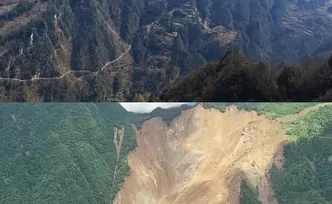 视频丨前后对比画面令人揪心！常德石门县南北镇金河村南岔，山体滑坡后几乎完全消失