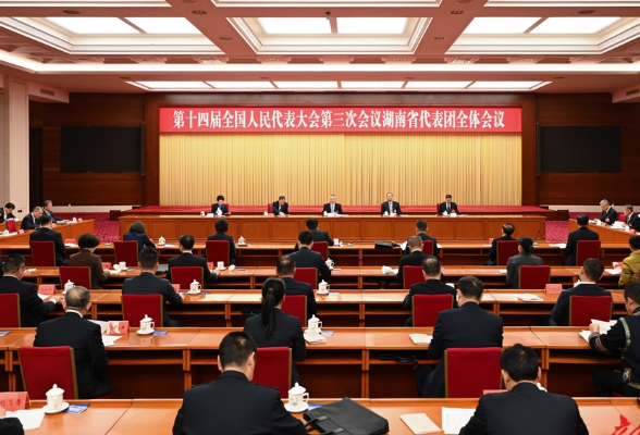 湖南代表团举行第一次全体会议
