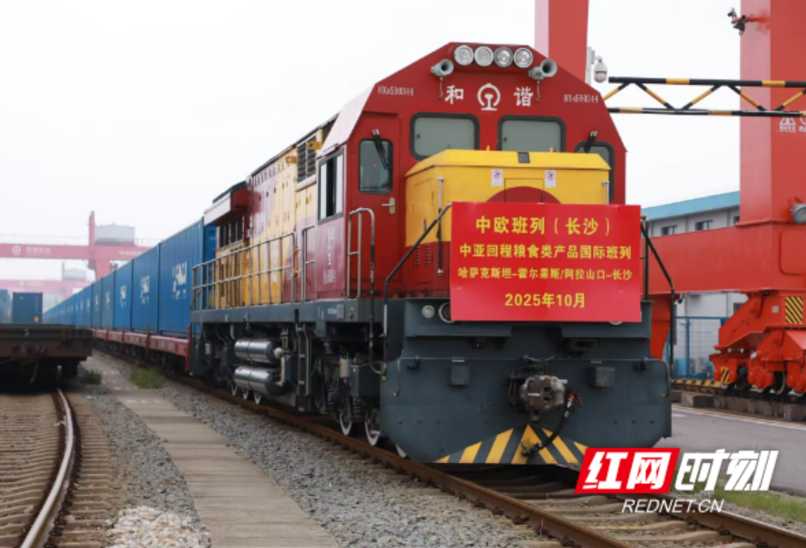 湖南中亚粮食回程班列实现常态化开行