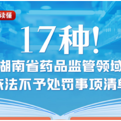 一图读懂丨17种！湖南省药品监管领域依法不予处罚事项清单