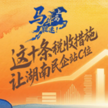 海报 | 马年马上提速！这十条税收措施，让湖南民企站C位