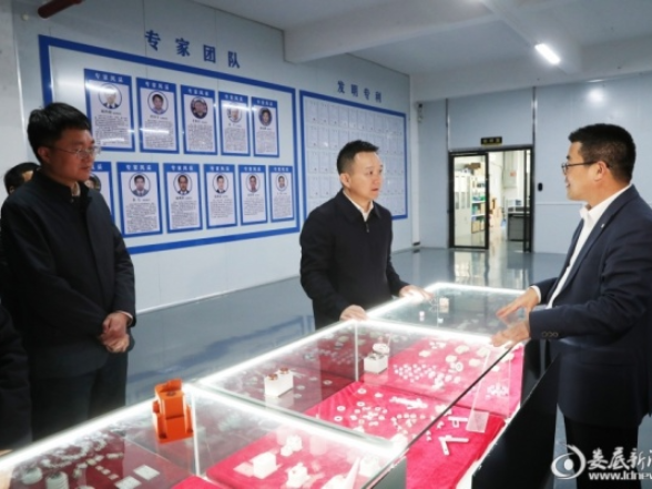 何朝晖到新化县调研电子陶瓷产业并征求对《政府工作报告（征求意见稿）》意见