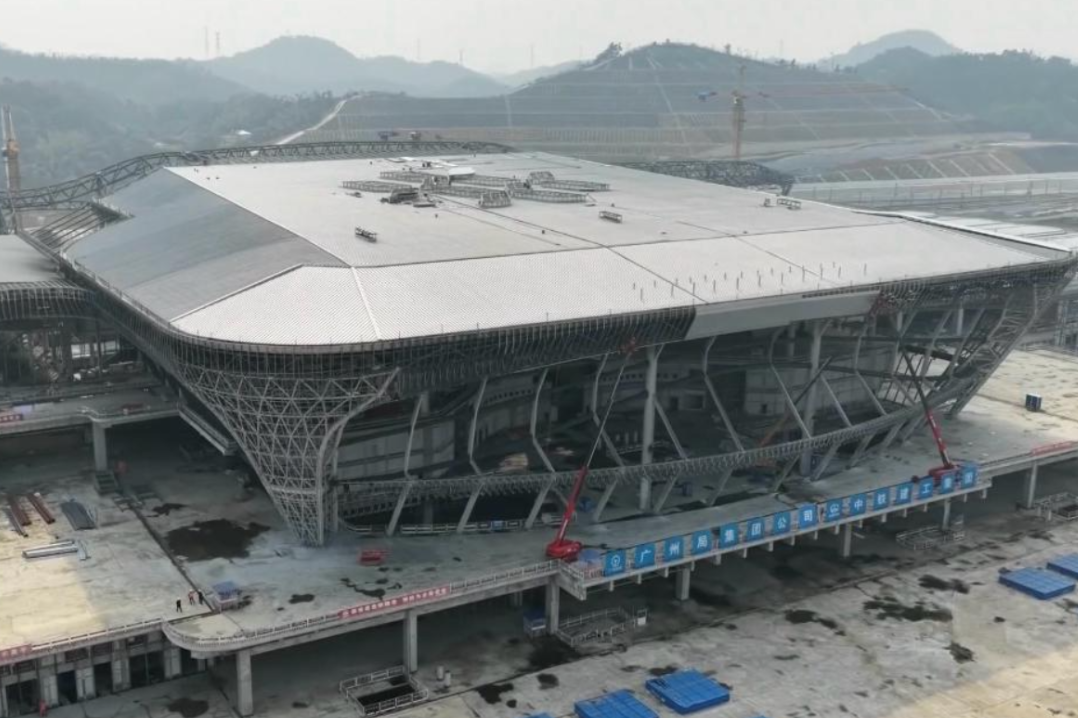 长沙西站建设稳步推进,“杜鹃花”造型初现,北区主体完工进入收尾阶段