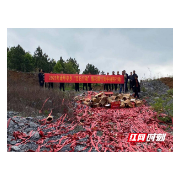 邵阳县诸甲亭乡集中销毁非法烟花爆竹
