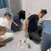 邵东一辅警在清查行动中手掌被划伤后仍英勇追击