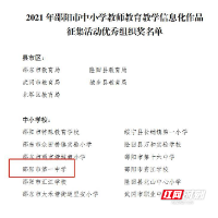 邵阳市一中在市中小学教师教育教学信息化作品征集活动中荣获佳绩