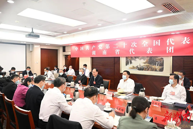 10月16日下午，党的二十大湖南代表团举行分组会议。以上图片均为湖南日报全媒体记者 唐俊 摄.jpg