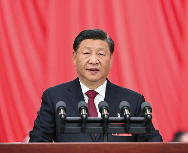 10月16日，习近平在中国共产党第二十次全国代表大会上作报告。新华社记者 饶爱民 摄.jpg