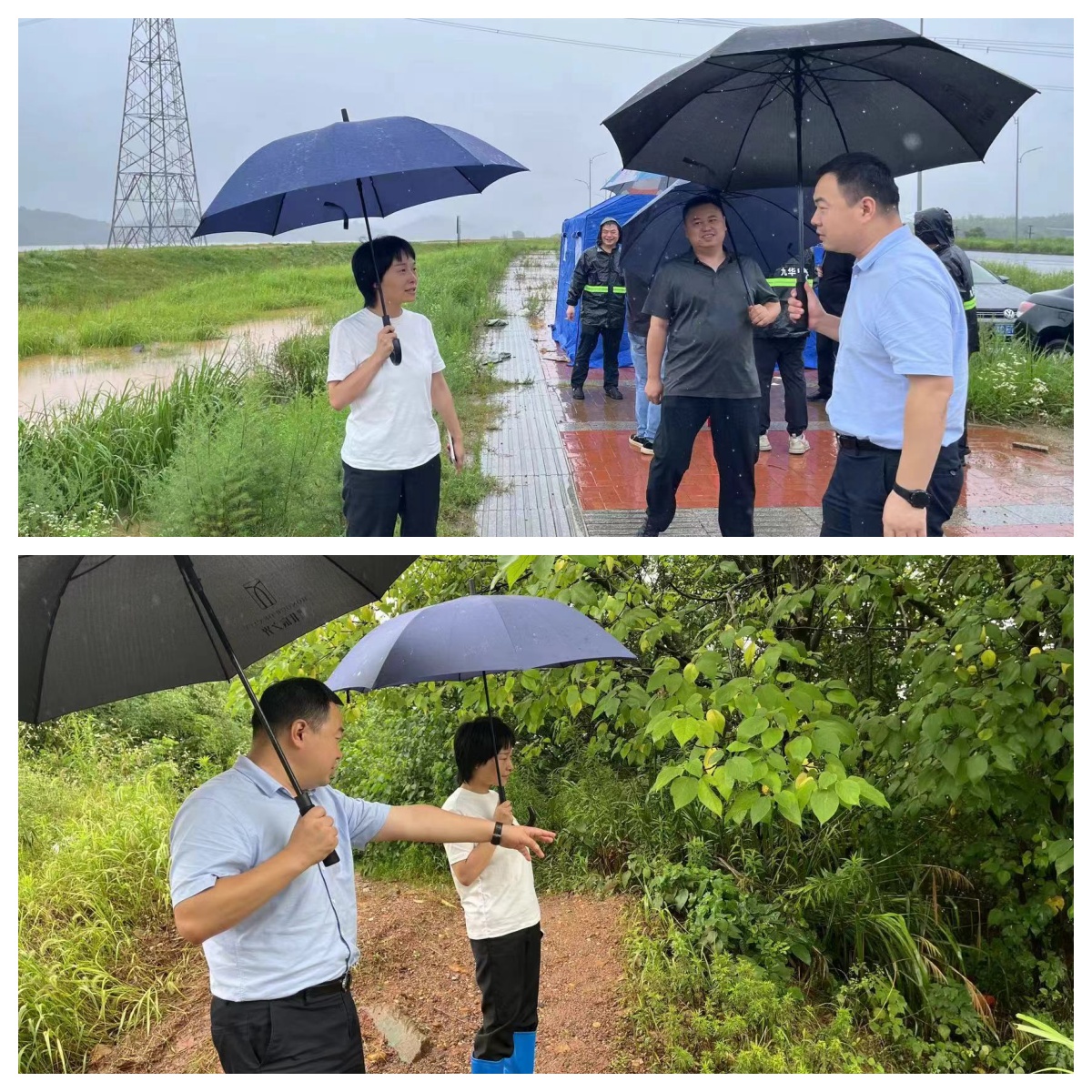 民盟湘潭市委会专职副主委、雨湖区副区长蒋瑛巡查九华大堤、双庆泵站.jpg