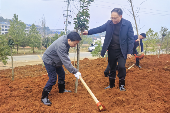 李国军带头参加义务植树活动 共筑绿色邵东