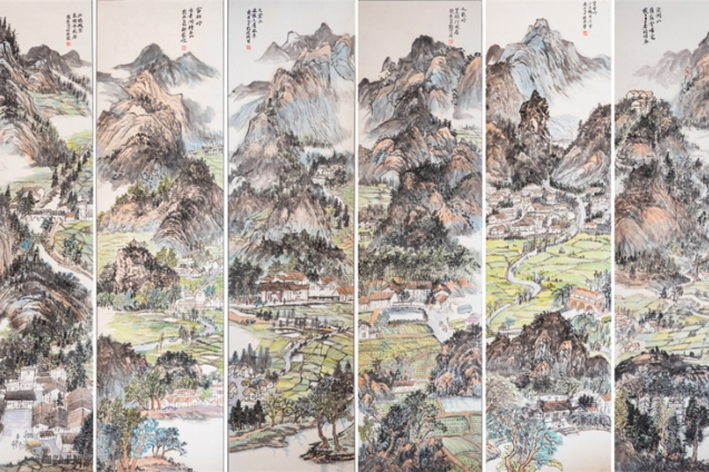 邵东六名小朋友共画家乡好山水