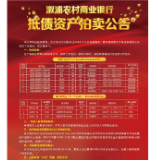 溆浦农村商业银行抵债资产拍卖公告