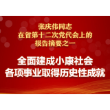 张庆伟同志在省第十二次党代会上的报告摘要