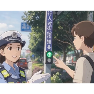 我县新增行人过街按钮！自助红绿灯这样用