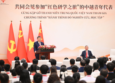 习近平总书记同苏林总书记共同会见中越青年代表侧记