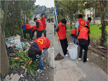 谭家山镇：学雷锋树新风 美化校园我先行