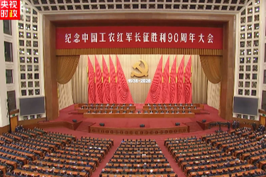 独家视频丨习近平提议全体起立 为在长征途中和在各地革命斗争中英勇牺牲的革命烈士默哀