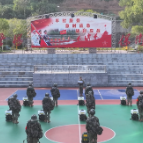 新化县人武部组织开展民兵应急分队化学污染洗消排演练