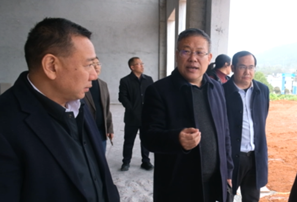 新化县政协视察白溪镇豆腐产业园工程建设情况