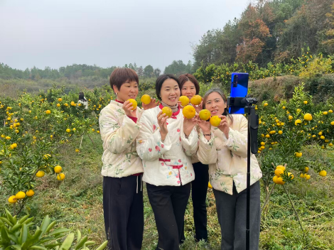 新邵妇联组织开展义务助农为水果基地带货