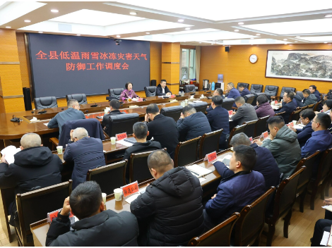新邵县低温雨雪冰冻灾害天气防御工作调度会召开