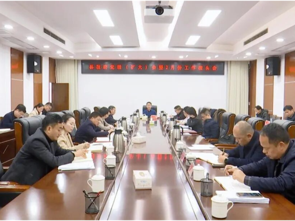 冷亮主持召开县政府党组（扩大）会暨2月份工作碰头会