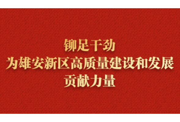 铆足干劲，为雄安新区高质量建设和发展贡献力量