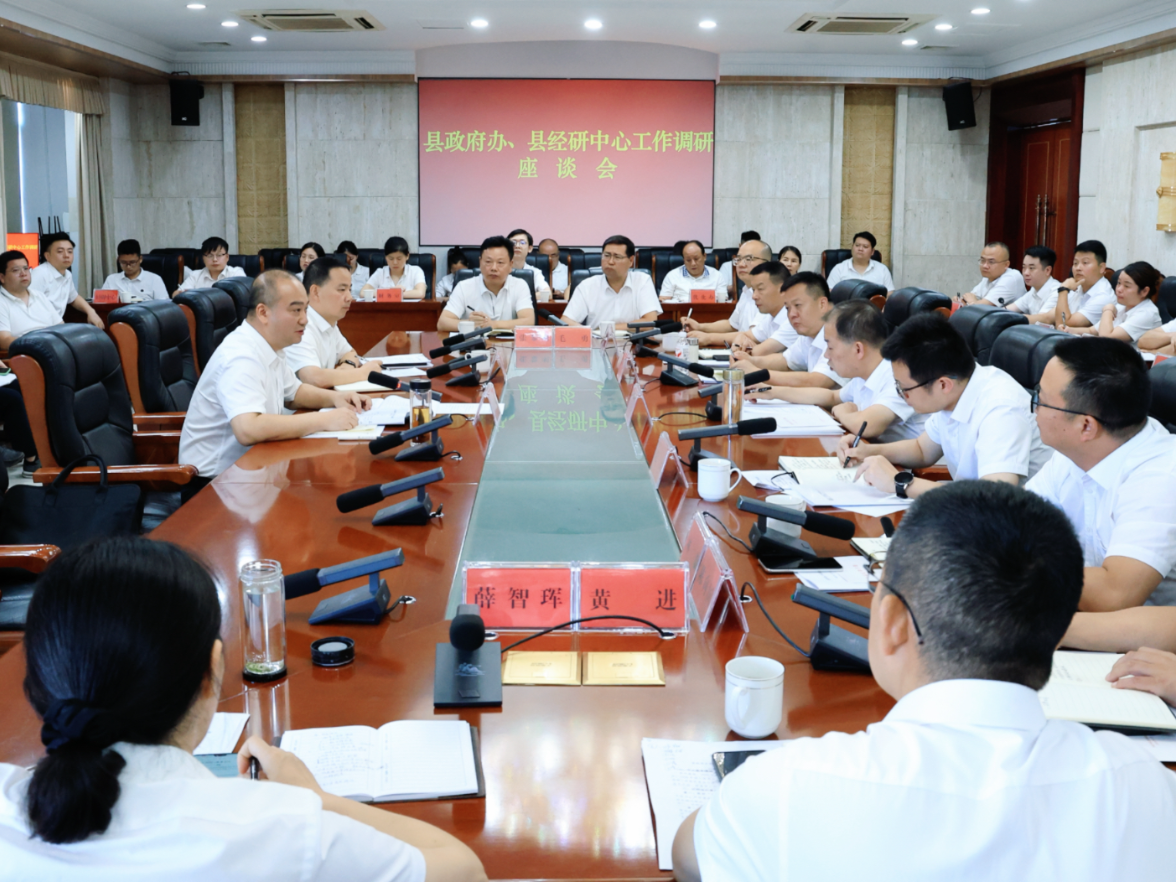 代虹宇到县政府办、经研中心调研座谈