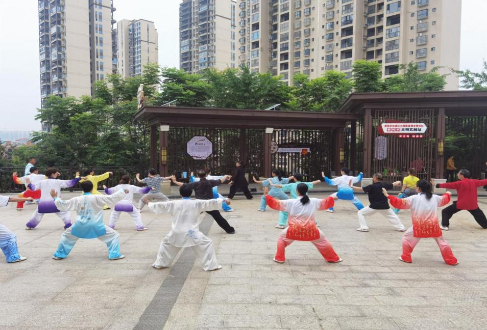 观音塘社区开展“芳华绽放，弘扬传统文化”太极拳表演活动(图1)