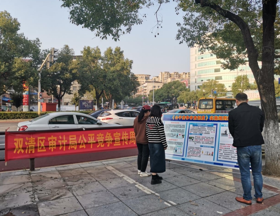 优化营商环境|双清区审计局开展公平竞争宣传周活动(图1)
