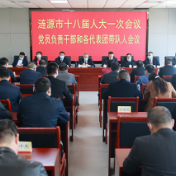 涟源市十八届人大一次会议召开大会党员负责干部和各代表团带队人会议