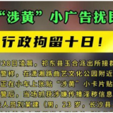 “涉黄”小广告扰民 行政拘留十日！