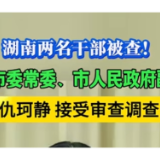 湖南两名干部被查！