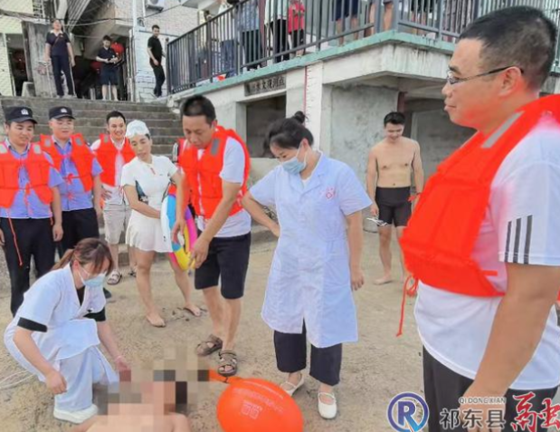 河洲镇开展防溺水应急演练