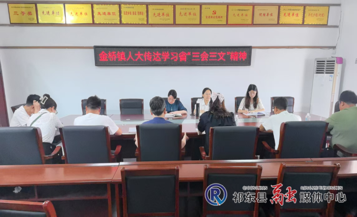 金桥镇人大传达学习省“三会三文”精神